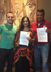  Simone Pisu (Co Fundador de SFT), Carmen Guerrero (Directora de CeDePesca en Perú) y Víctor Cheng ( Director de SFT)